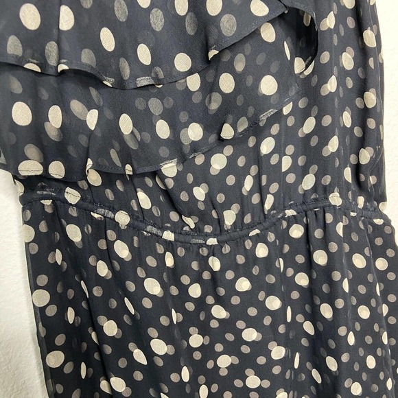 Haute Hippie Polka Dot One Shoulder Drawstring Ruffle Dress - Picture 8 of 11